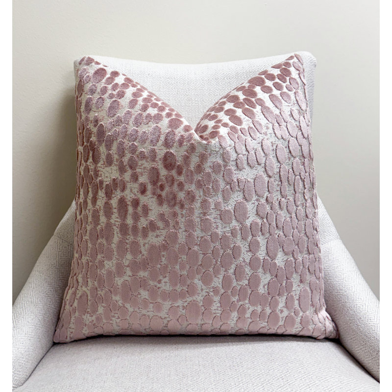 Oval Velvet Throw Pillow Cover, 22"H x 22"W, Pink