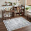 Tapis antidérapant lavable résistant aux taches pour le salon, la salle à manger et la salle à manger - gris 3 pi x 5 pi-70817484-70963031