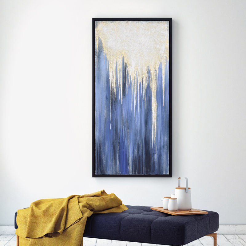 «Snowy Drip 2», art mural sur toile texturé à paillettes par Martin Edwards
