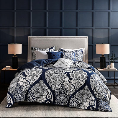Housse de couette double / grand imprimé avec motif et attaches intérieures 6 pièces en coussins décoratifs multicolores