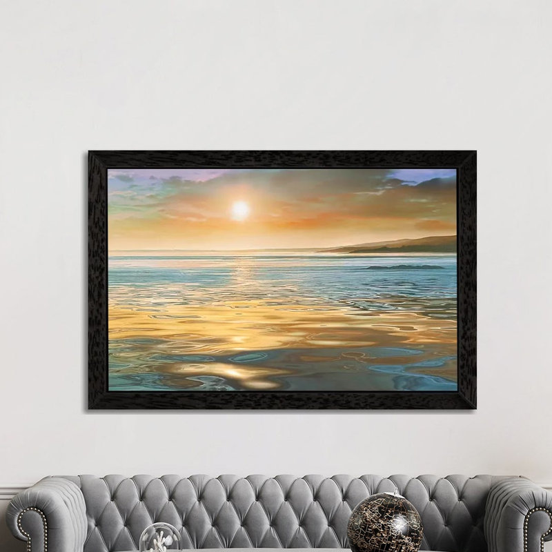 Evening Calm by Mike Calascibetta - Print on Canvas, 101.6 cm H x 66.04 cm W, Black Floater Framed