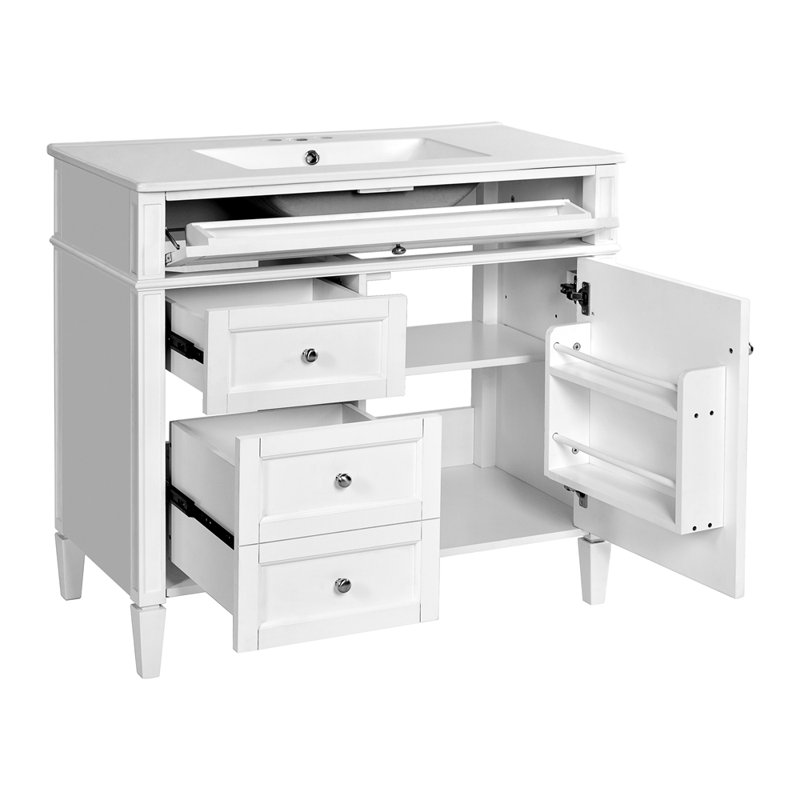 Meuble-lavabo 36 po avec lavabo supérieur, Blanc