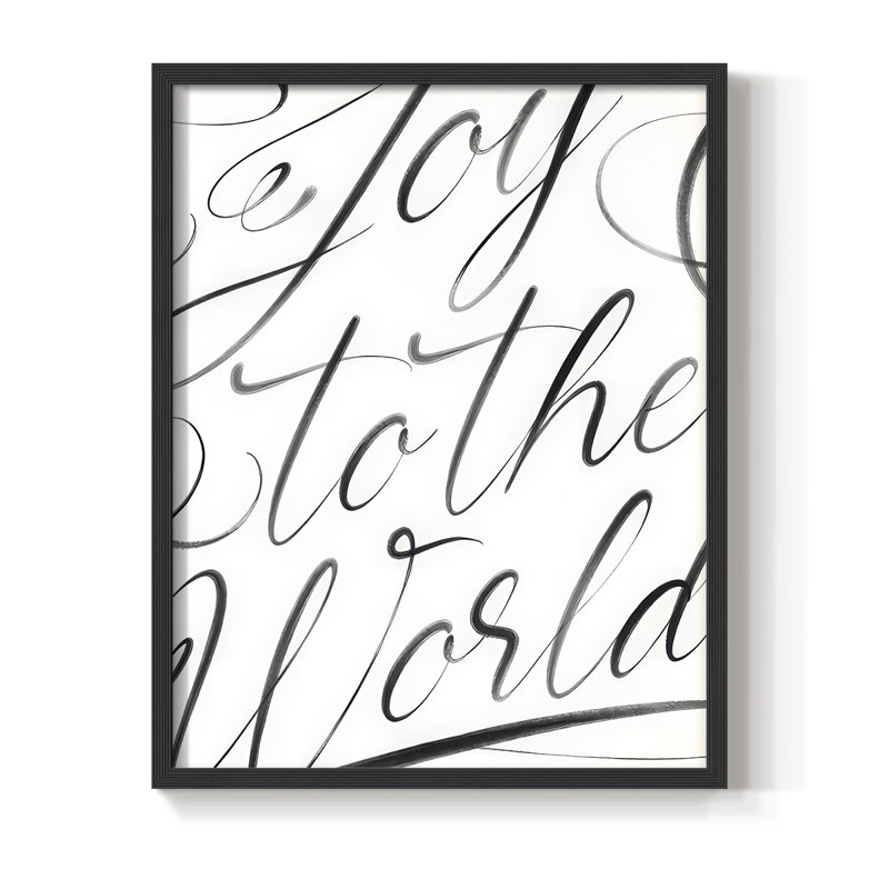 «Joy To The World», reproduction encadrée - bois massif, H 11 po x l 9 po, Noir, noir, noir, noir