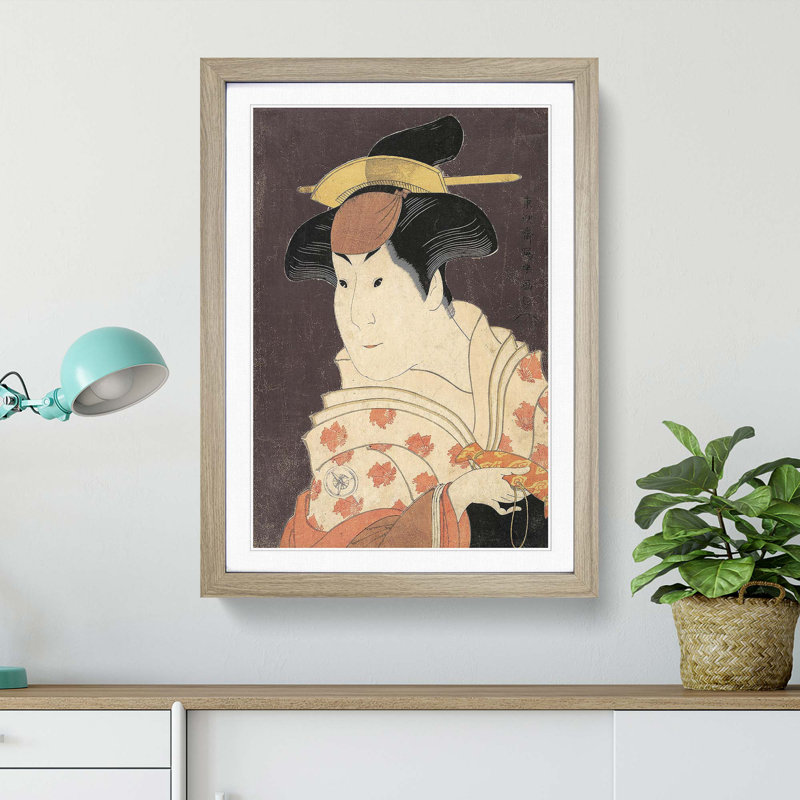 Iwai Hanshiro IV by Sharaku Toshusai - Framed Print, 48cm H x 36cm W x 2cm D, Oak Framed