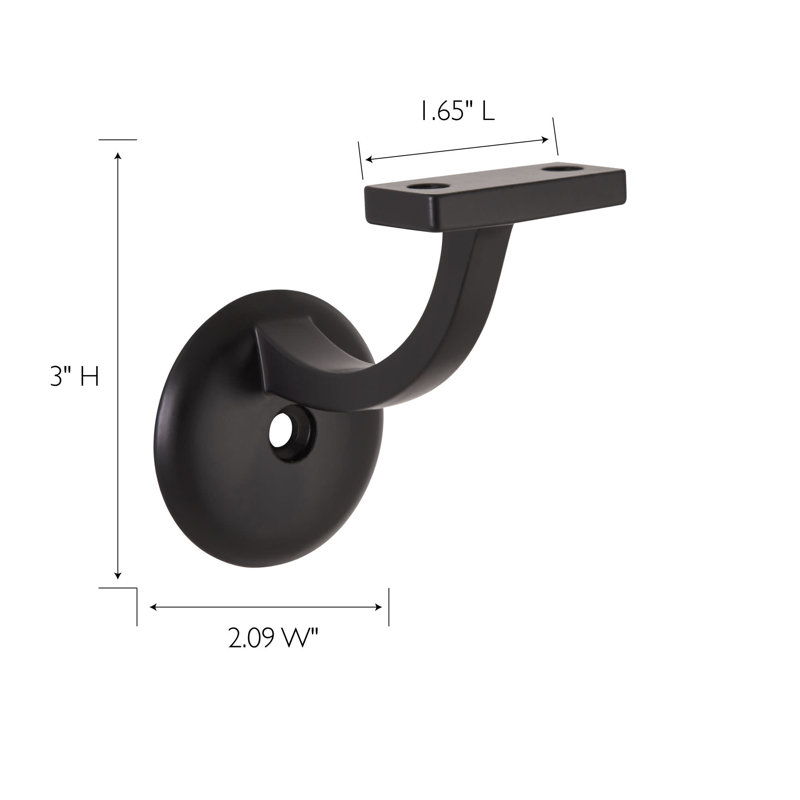 Design House 182030 Jumbo Handrail Bracket 5-Pack, Matte Black