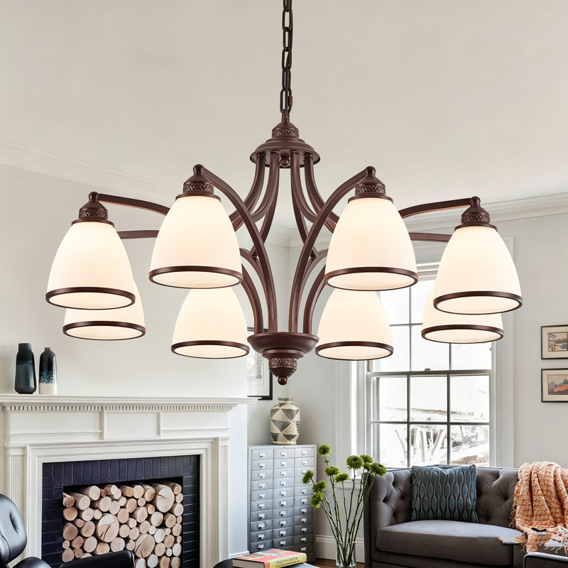 8-light Steel Dimmable Classic / Traditional Chandelier, Oil Rubbed Bronze