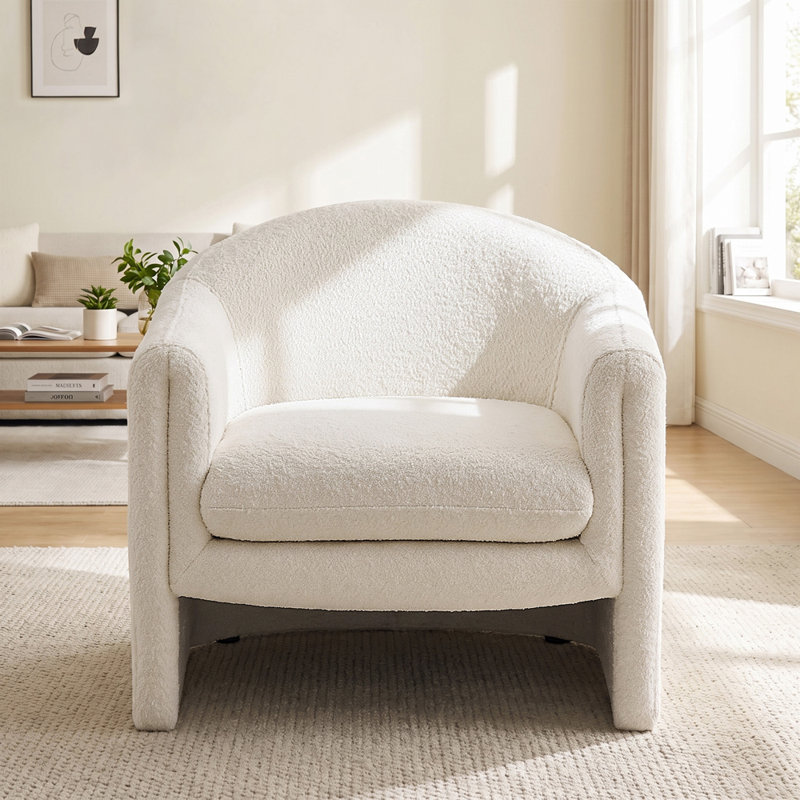 Fauteuil d'appoint 31,2 po Sephine, Boucle blanc