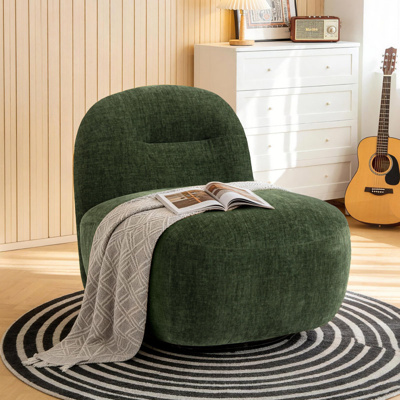 Fauteuil d'appoint pivotant sans accoudoirs, Vert
