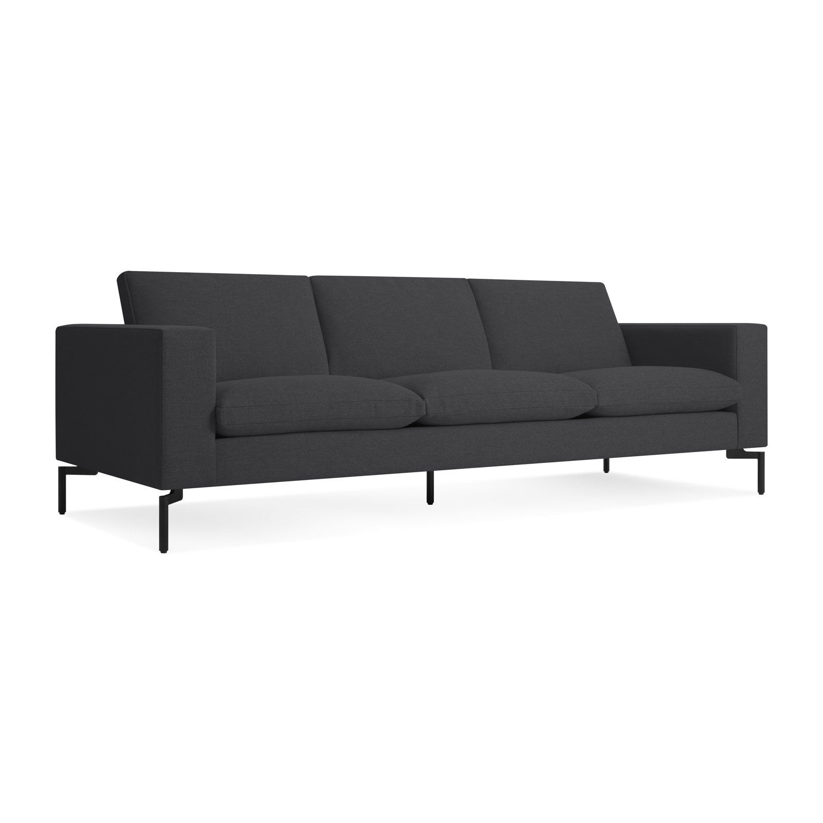New Standard Upholstered Sofa, Black, 32" H x 92" W x 35" D, Maharam Meld in Panda Polyester Blend