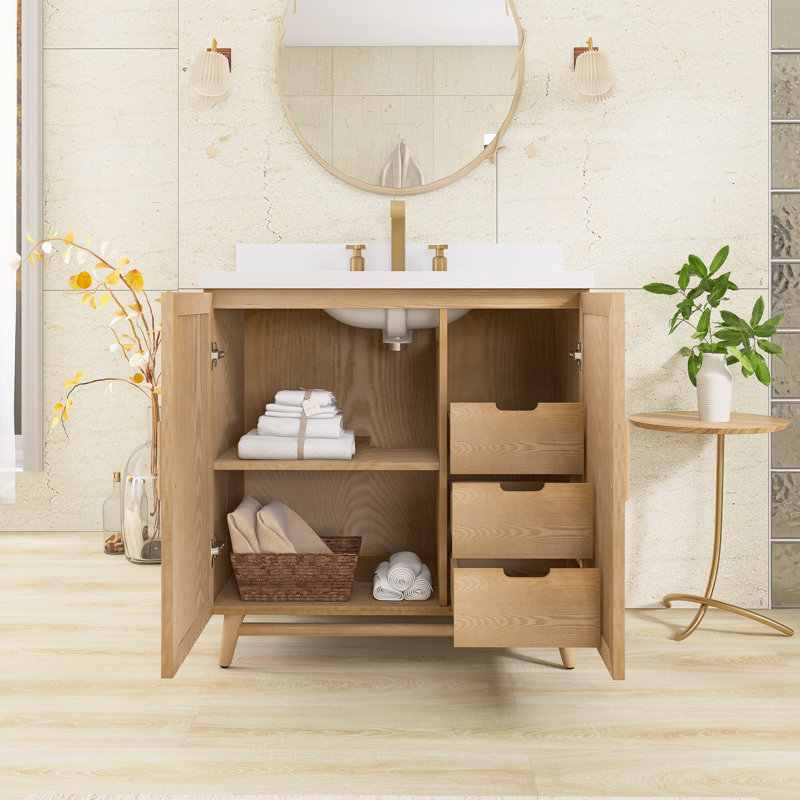 Ensemble de meuble-lavabo autoportant 30 po avec comptoir en pierre artificielle 30 po, 36''