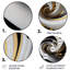 Vitrail doré noir et blanc III - Art abstrait rond en métal-109670694