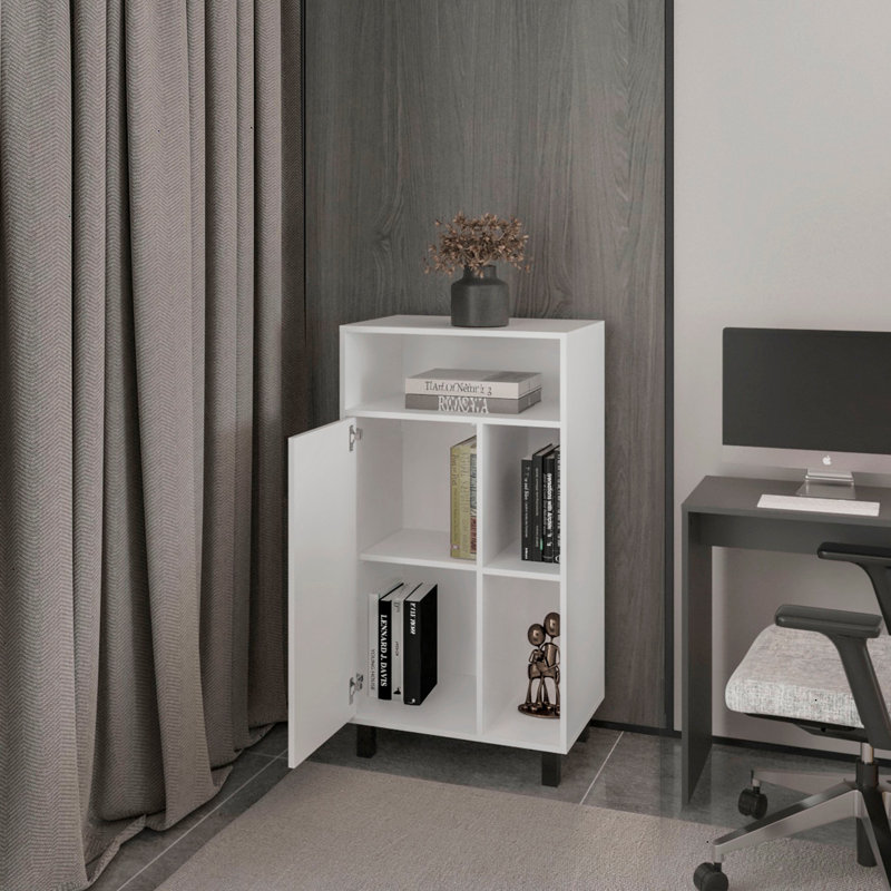 Armoire Blackwater avec rangement ouvert et 1 porte, blanc