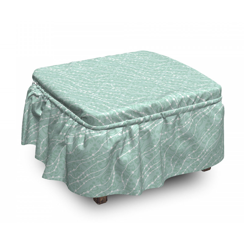 Ensemble de housse pour repose-pieds à coussins carrés abstraits 2 pièces perles