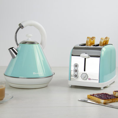 SQ Professional Dainty 1.8L Stainless Steel Electric Kettle and 2 Slice Toaster Set