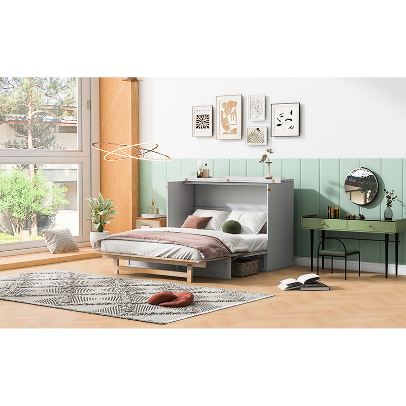 Grand lit, blanc avec rangement généreux pour l'organisation - Grand lit de style chic avec tiroir simple