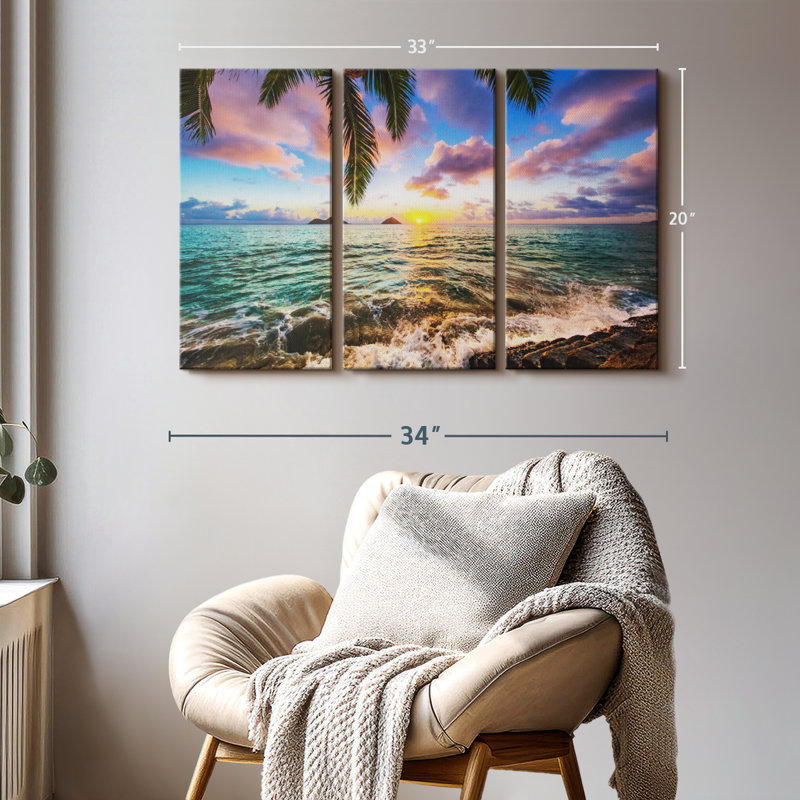 «Lanikai Beach» sur toile, H 20 po x l 33 po