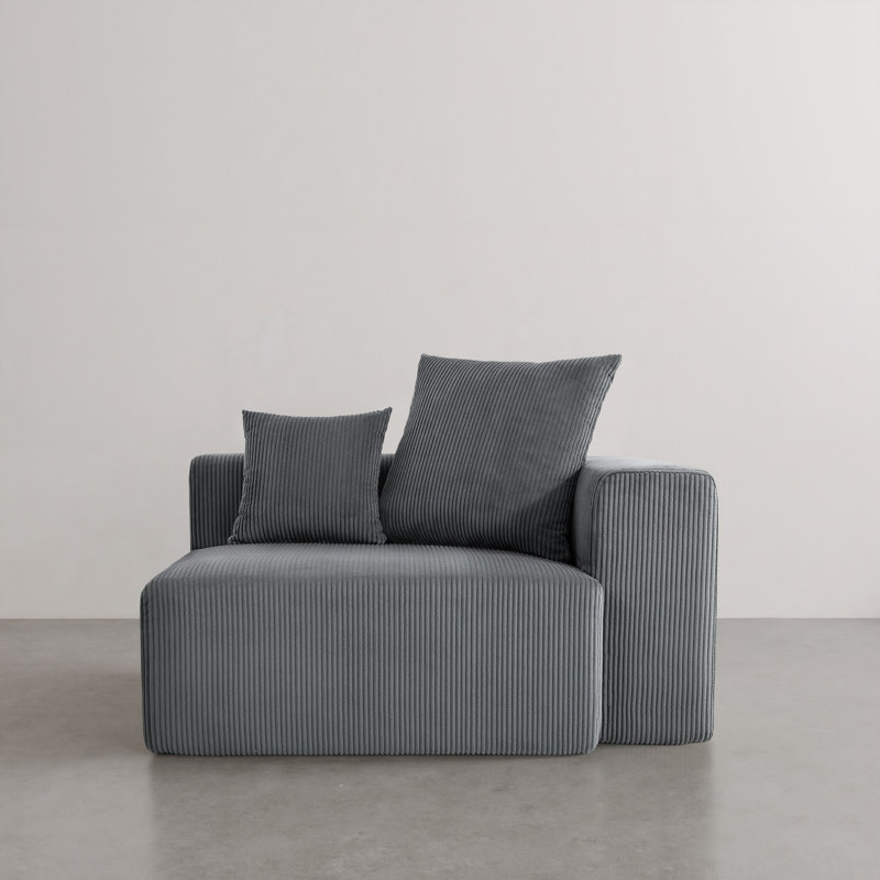 Upholstered Armchair, Grey