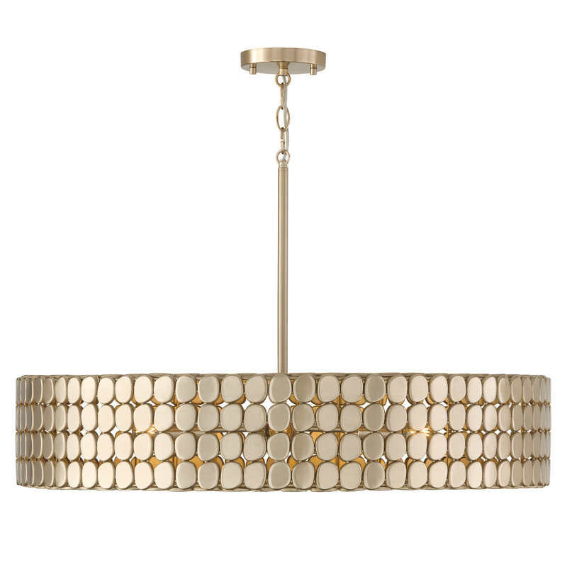 30.25" W x 6.75" H 4-Light Medallion Chandelier, Champagne Brass