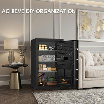 Tigerking Large Fireproof Safe, 8.78 Cu. ft. Steel Home Safe Box with Digital Lock and DIY Pegboard Door for Home and Office