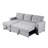 Upholstered Pull Out Sectional Sofa With Chaise-596760780