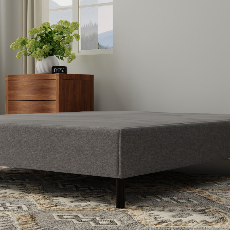Simple TG, base de lit tapissier, noir et gris, types de matelas standard, matelas à assemblage rapide, installation rapide
