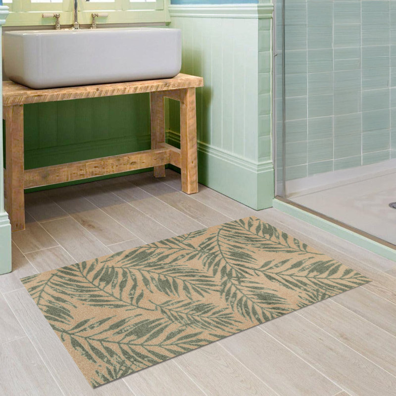 Tapis de sol Palm Leaf, Sauge, L 28 po x L 47 po