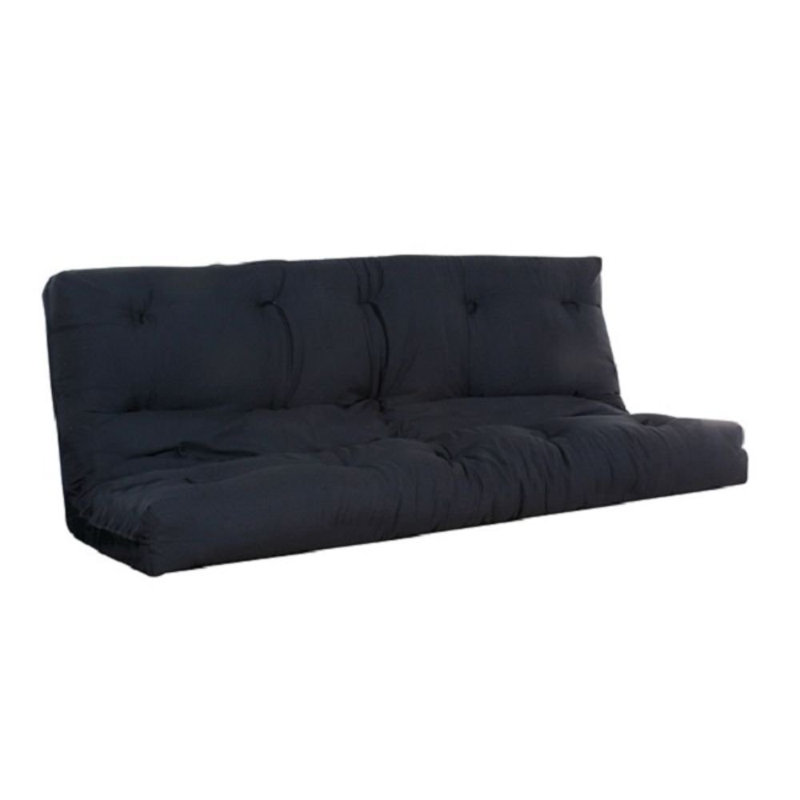 Matelas de futon double capitonné réversible noir Hallettsville