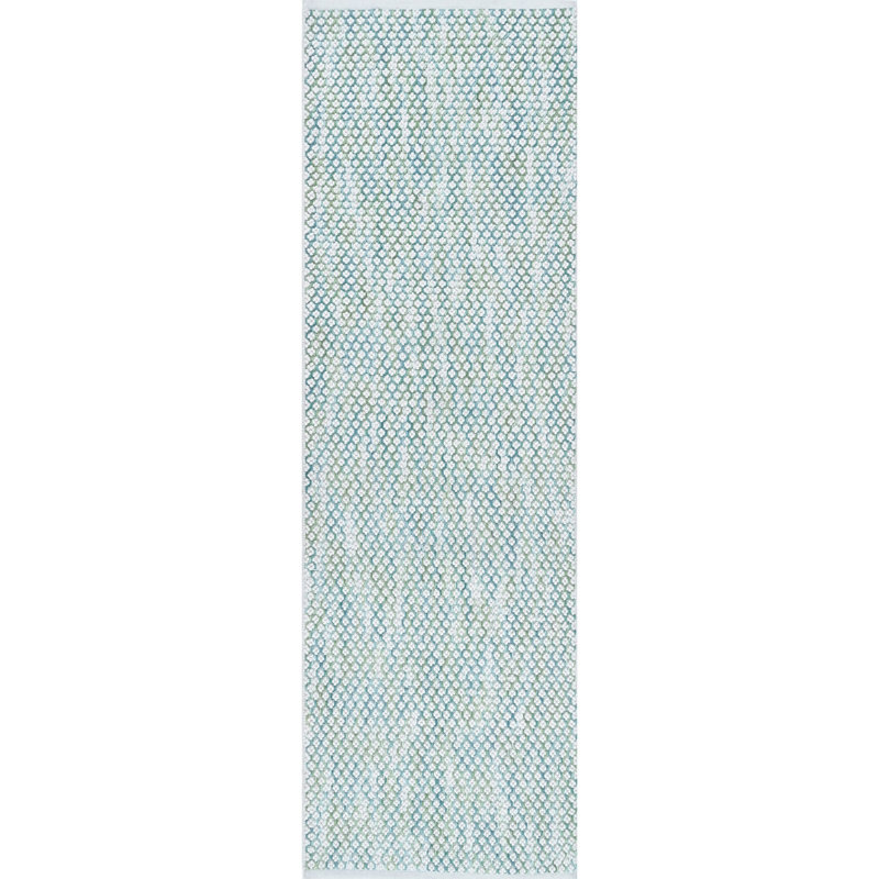 Global Recycled Standard Bubbles Hand-Woven Textural Loop Pile Recycled Rug Lagoon Blue, Runner 2'6" x 8'