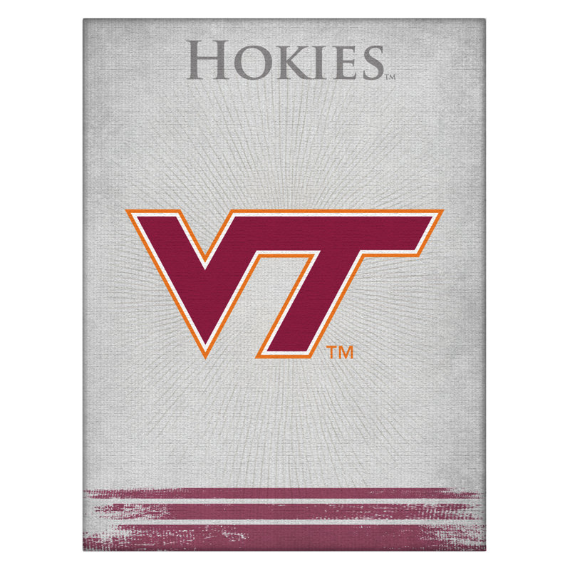 Impression sur toile tendue NCAA, H 15 po x l 20 po x P 1 po, Hokies de Virginia Tech