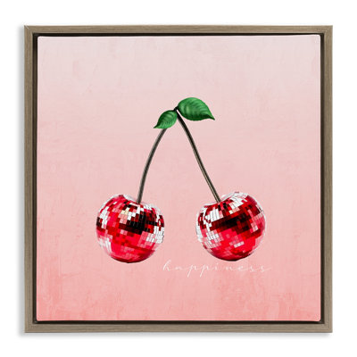 Cadre flottant Happiness Disco Cherries, design par Kim Allen