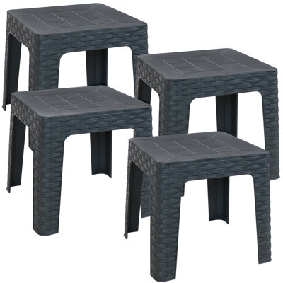 Table d'appoint de patio contemporaine en plastique pour l'extérieur