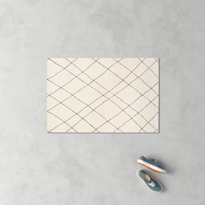 Seaton Handmade Wool Black/Cream Rug