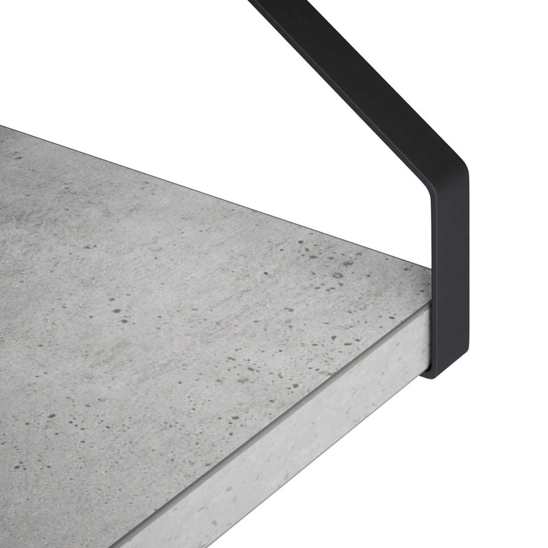 4 -Piece Steel Floating Shelf, 15.5 cm H x 50 cm L x 16 cm D, Concrete Grey