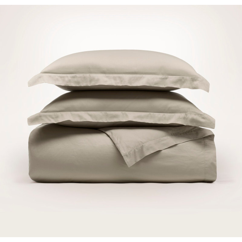 Signature Hemmed Duvet Set, Queen Duvet Cover + 2 Standard Shams, Oak