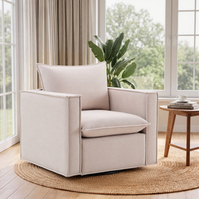 34.2" Wide Upholstered Swivel Accent Armchair