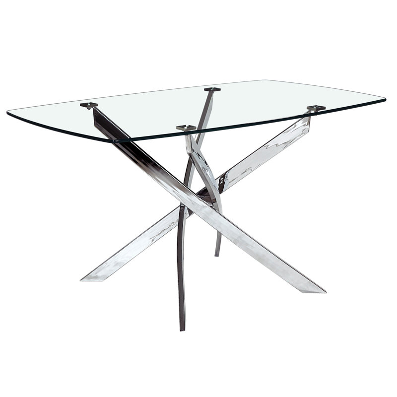 Table de salle à manger à piédestal Easingwold, Argent, l 34 po x L 54 po