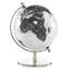 Globe terrestre en métal blanc