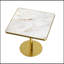Table de salle à manger carrée moderne de 31,5 pouces avec plateau en faux marbre, assemblage facile et structure en métal robuste pour les espaces compacts