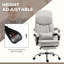 Fauteuil de bureau en microfibre de massage, fauteuil de bureau pivotant, fauteuil inclinable chauffant avec coussin de soutien lombaire, gris clair