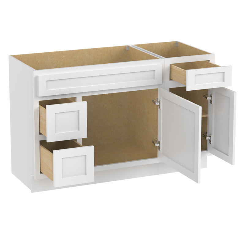 Base de meuble-lavabo simple 51 po seulement, Blanc