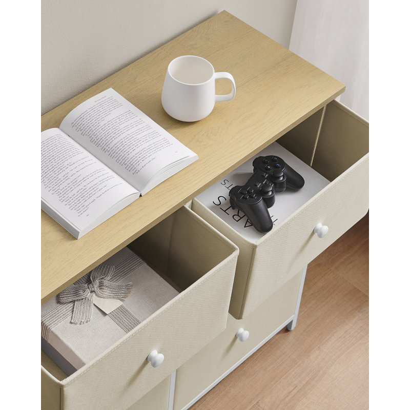 Bartholmey 80cm W 6 - Drawer Chest of Drawers, Camel Yellow/Cream White