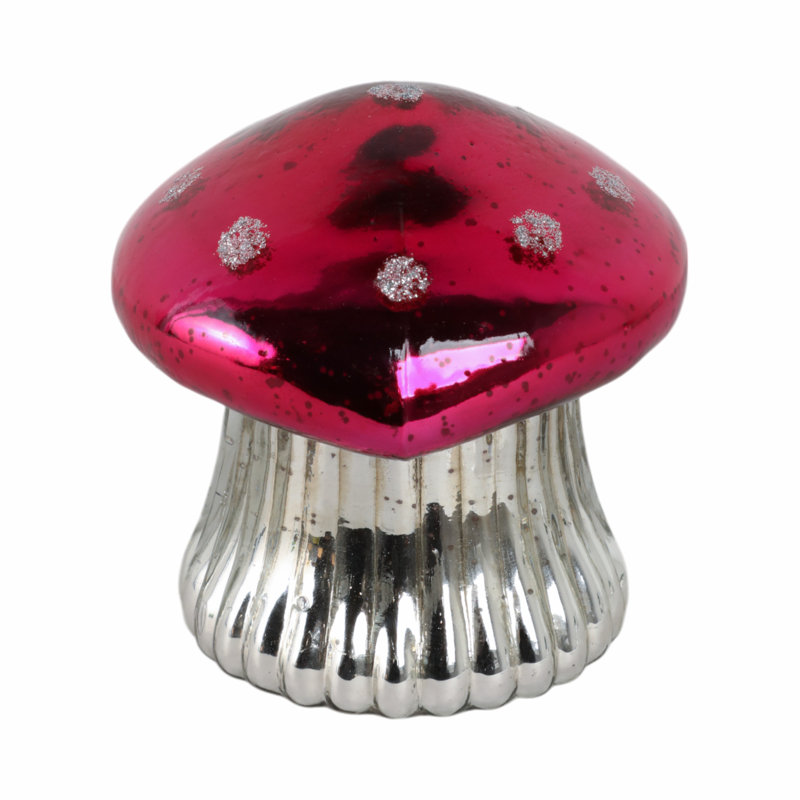Sagebrook Home 6" 12 Oz Mushroom Candle, Pink