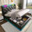 Upholstered Bed With Hydraulic Storage, Usb & Type-c Charging And 360° Surround Led-2045717089