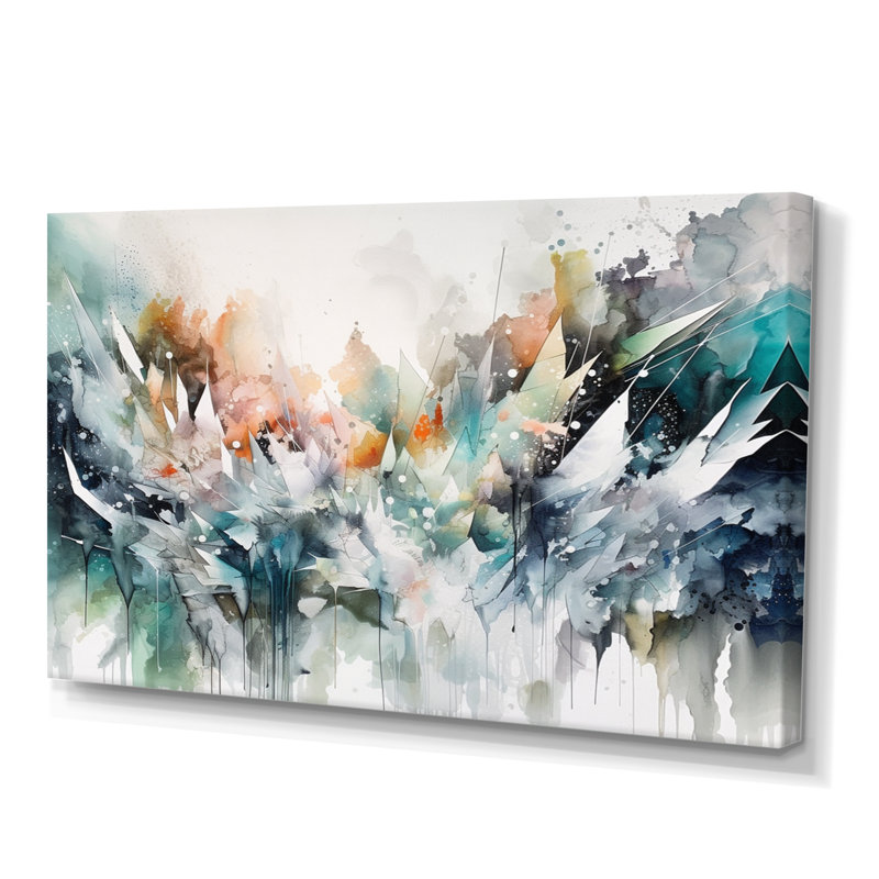 «Vibrant Paint Eruption IV», reproduction d'art géométrique moderne, H 24 po x l 32 po x P 1 po, Toile tendue