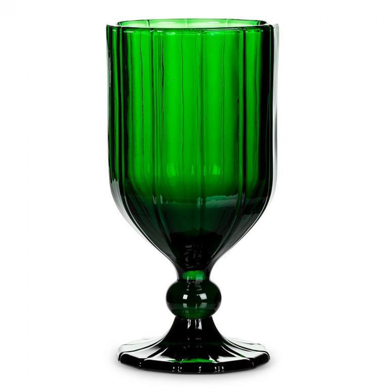 Green Panel Goblet Glass