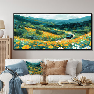 «Green Mountain Summer Flower Meadows I» - paysage mural montagnes