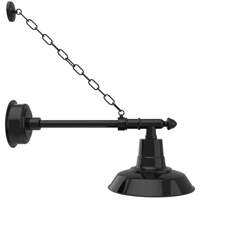 Luminaire de grange d'extérieur Oldage, H 10 po x l 12 po x P 27 po, Rouge cerise