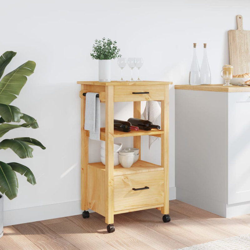 Kitchen Serving Cart, Honey