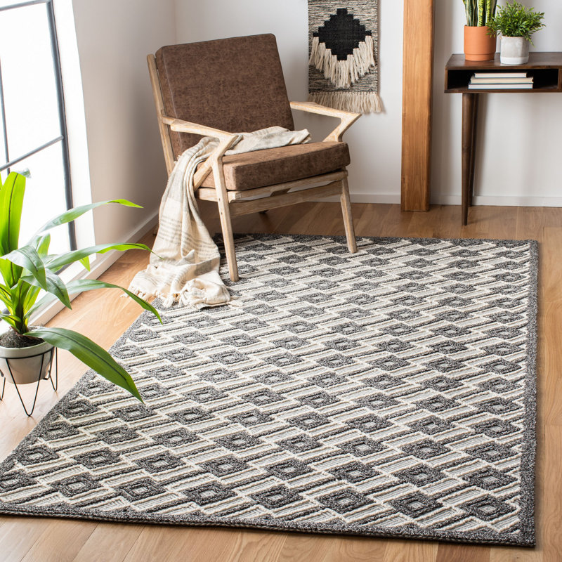 Tapis géométrique touffeté à la main Owlswick, Rectangle 8 pi x 10 pi