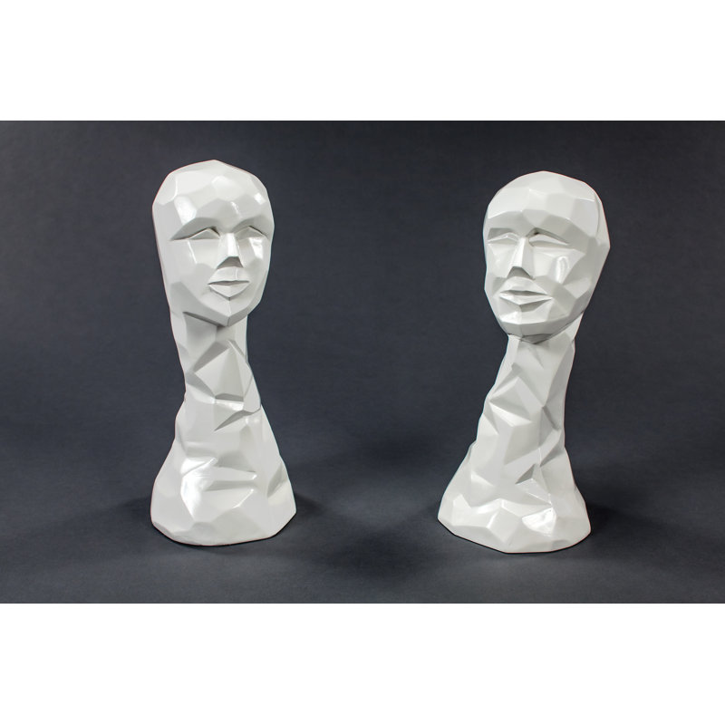 People Statue, 20" H x 9.5" W x 8.5" D, White
